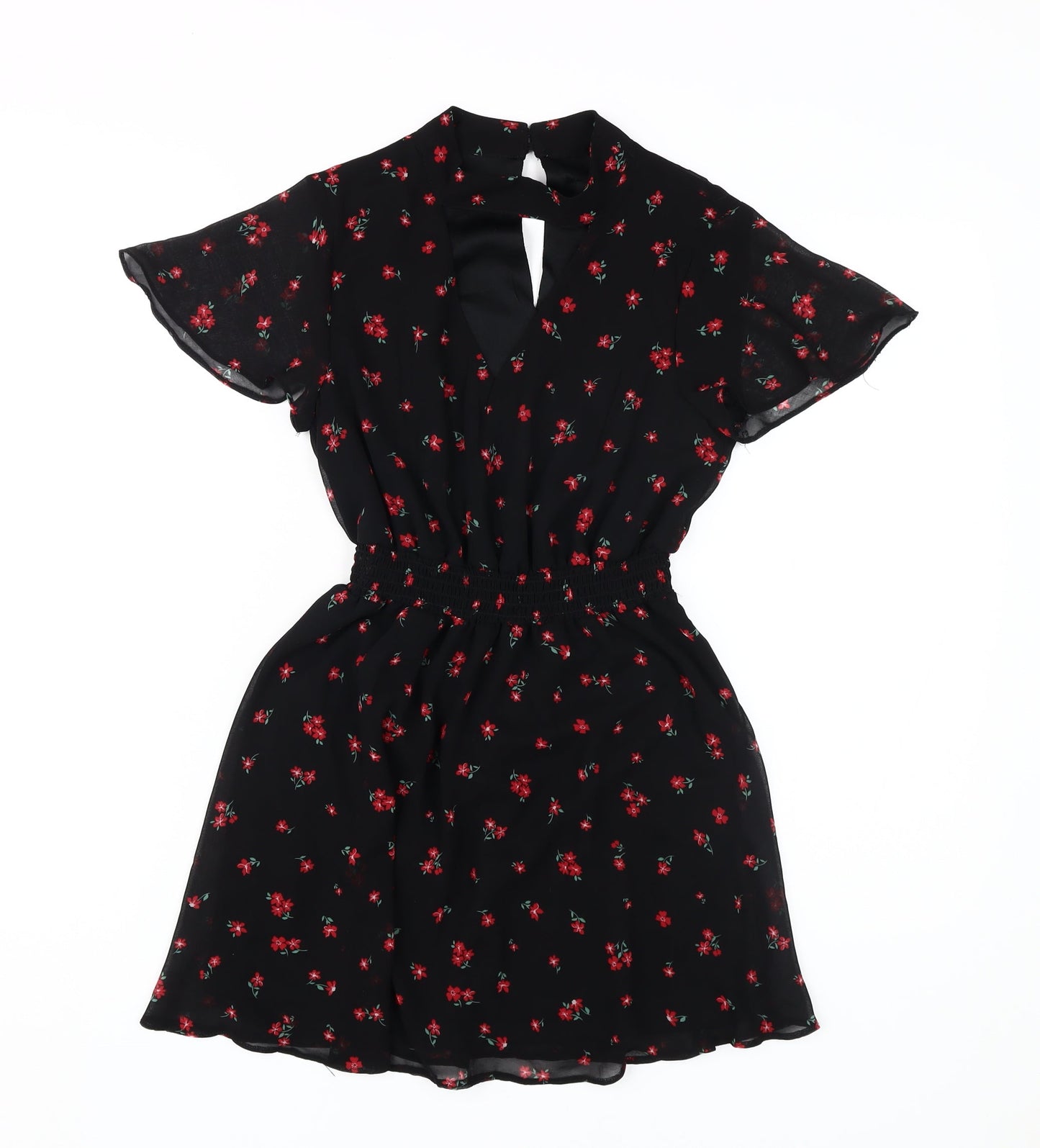 New Look Girls Black Floral Fit & Flare Dress, 10 Years