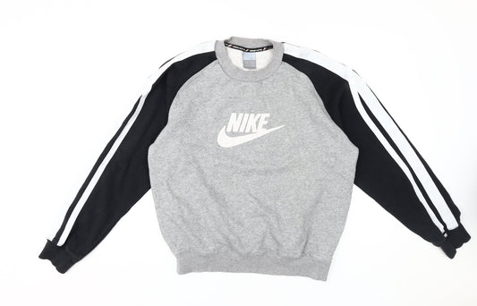 Nike Men's Grey Logo Pullover Sweatshirt, Size M