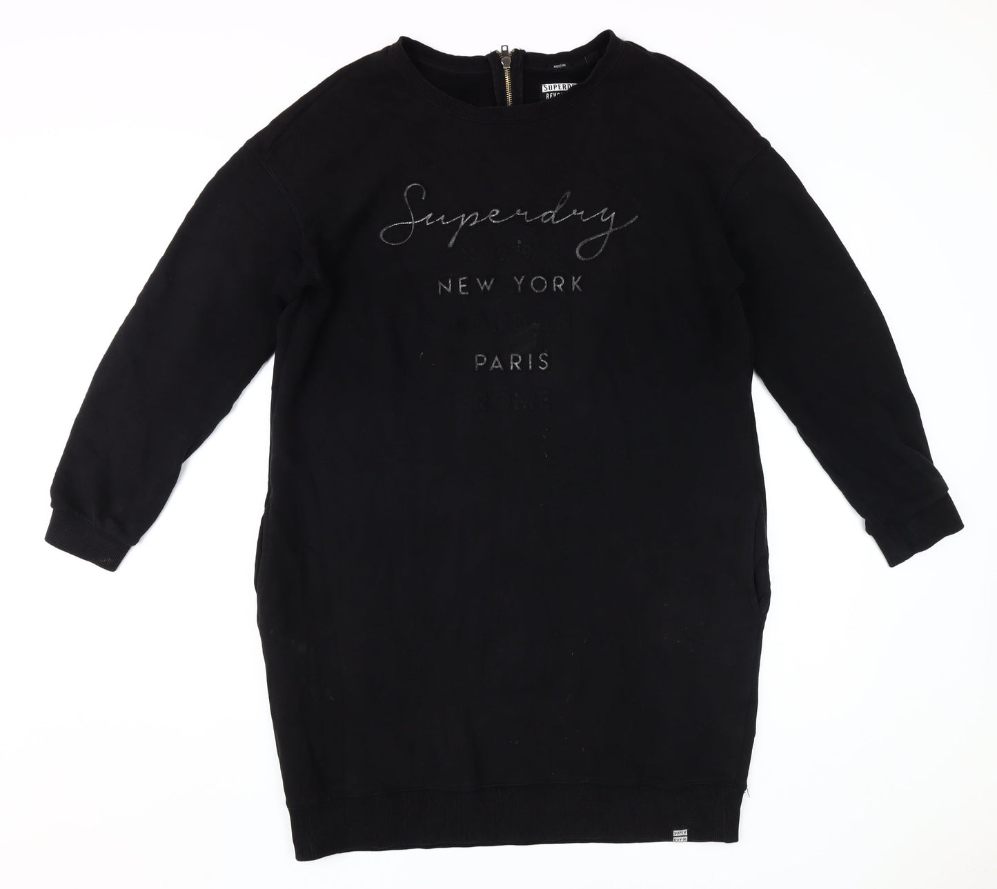 Superdry Women's Black T-Shirt Dress M