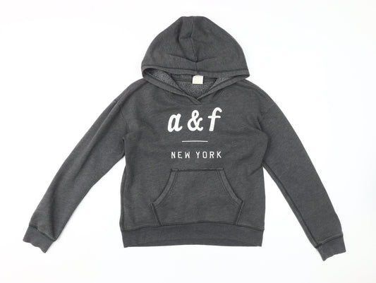 Abercrombie Kids Girls Grey Hoodie Size 14 - Casual and Comfy