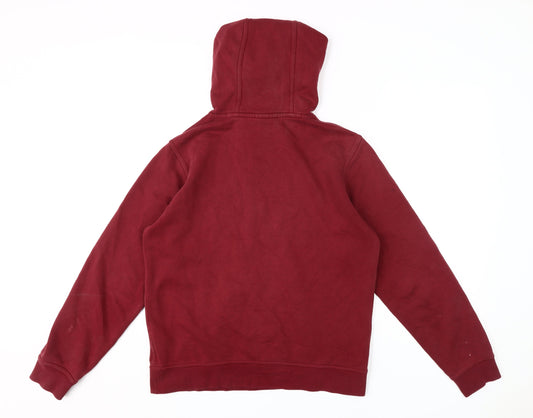 Nike Men's Red Pullover Hoodie M with Logo Accents