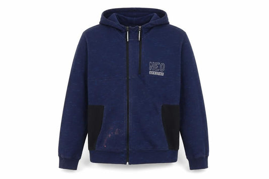Mens UK L Regular adidas Blue Full Zip Hoodie
