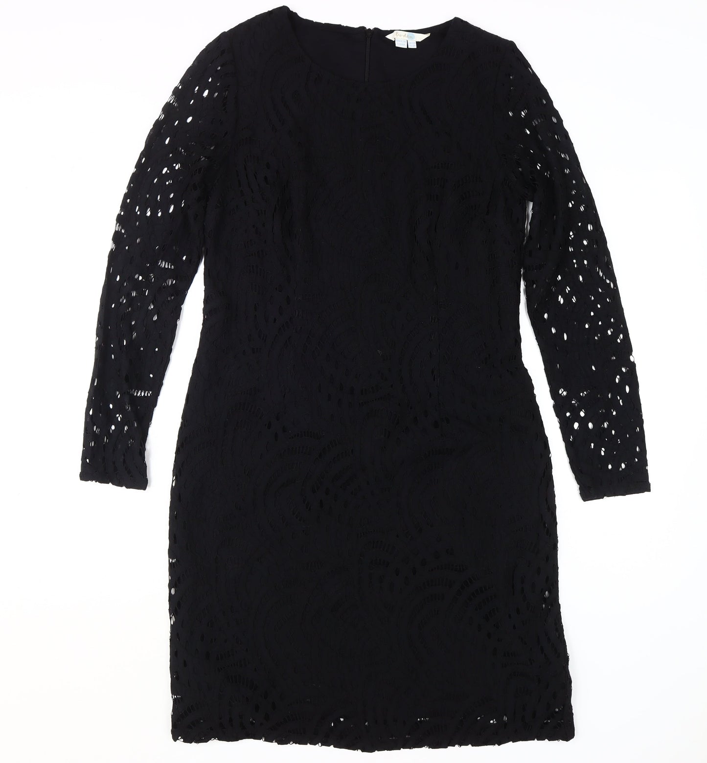 Boden Women's Black Sheath Dress, Size 12, Long Sleeve