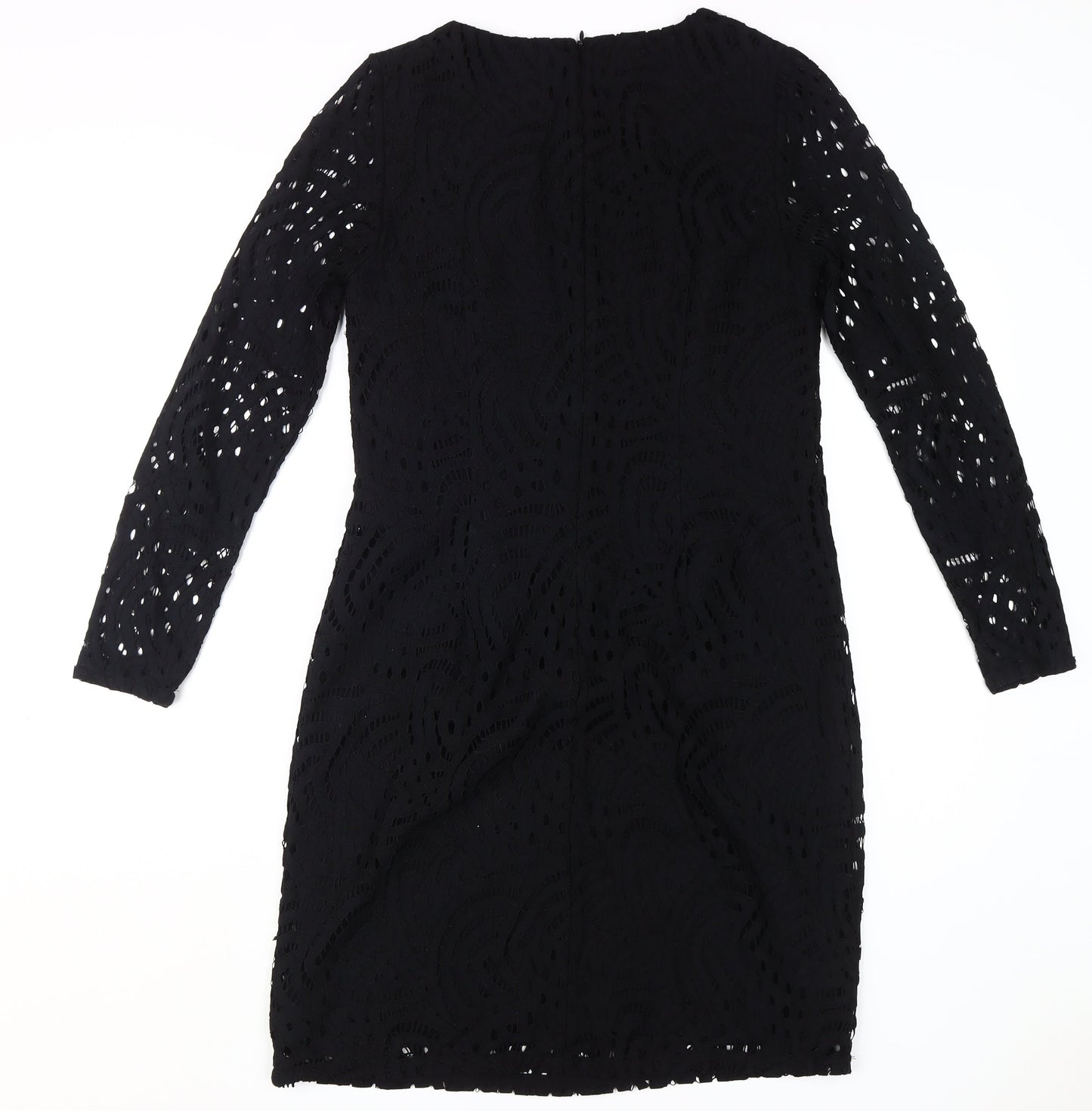 Boden Women's Black Sheath Dress, Size 12, Long Sleeve