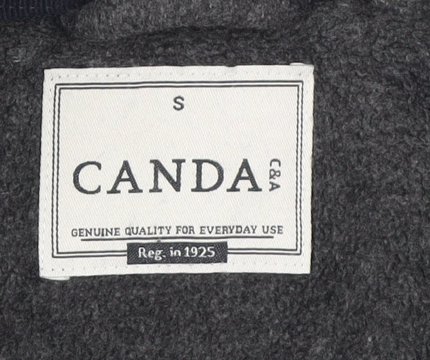 Canda Men's Grey Fleece Jacket, Size S, Full Zip