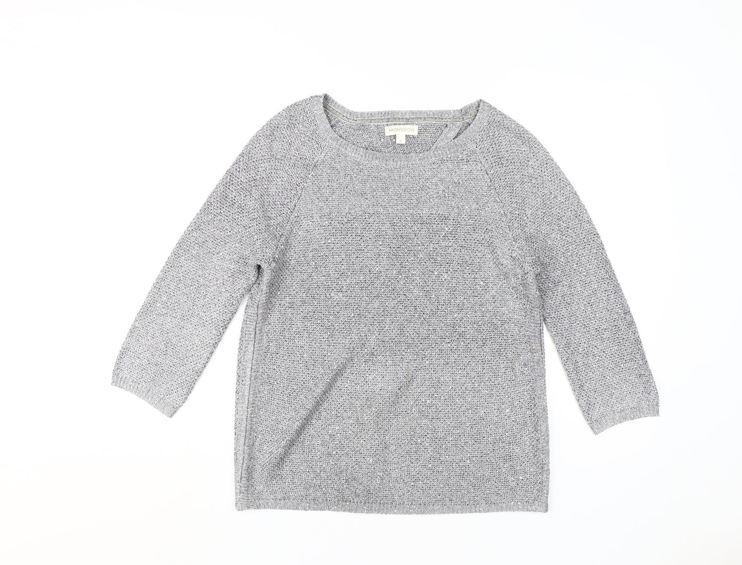 Monsoon Women's Grey Sequin Pullover Jumper S