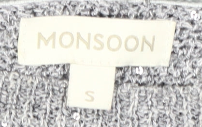 Monsoon Women's Grey Sequin Pullover Jumper S