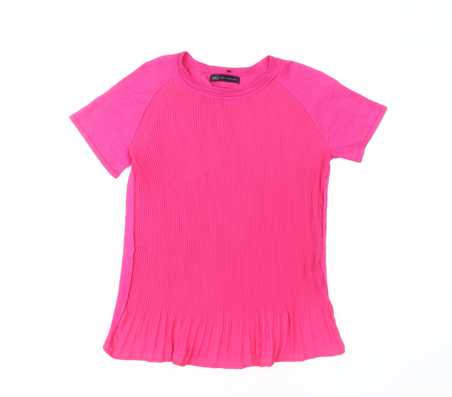 Marks and Spencer Women's Pink Basic T-Shirt Size 8