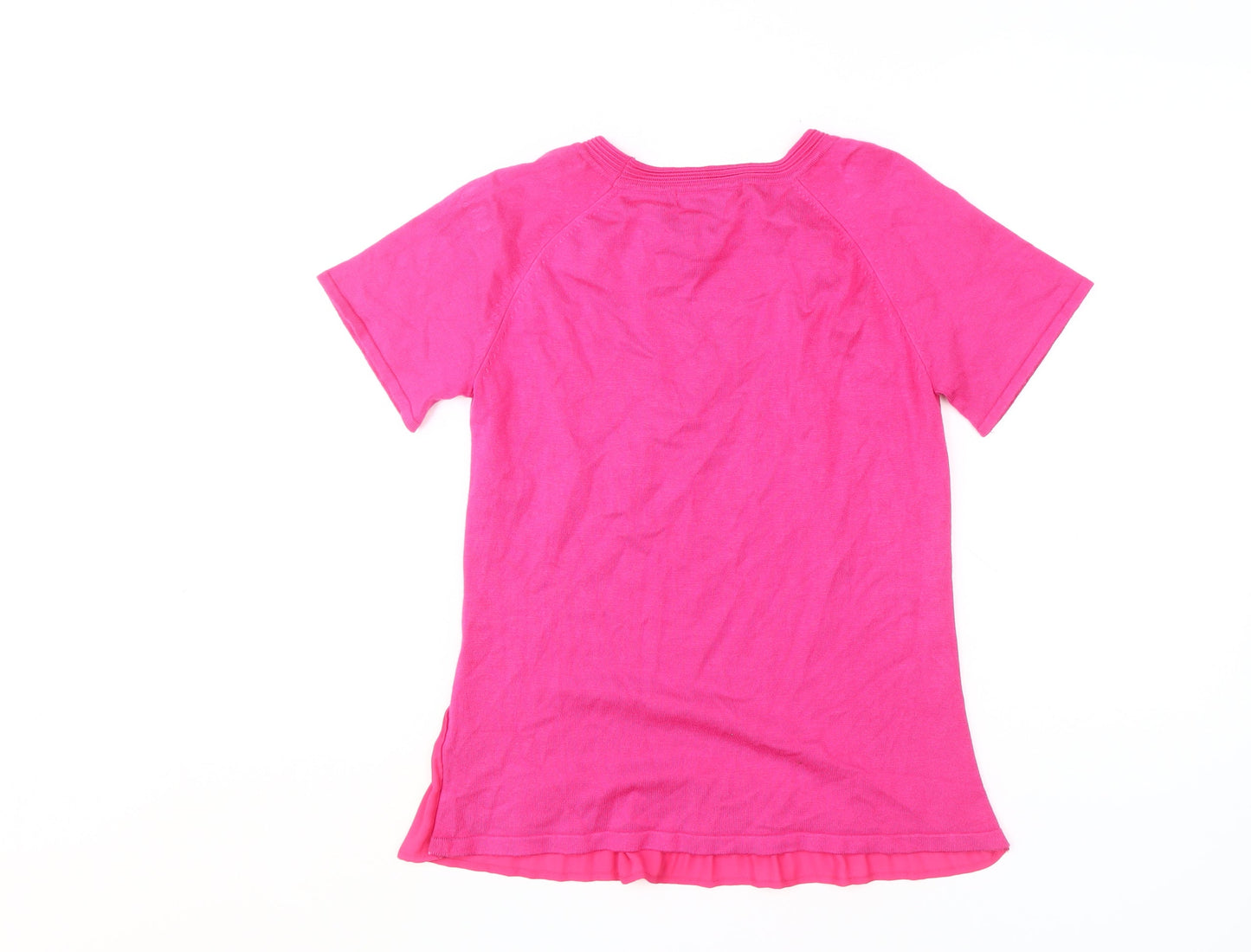 Marks and Spencer Women's Pink Basic T-Shirt Size 8