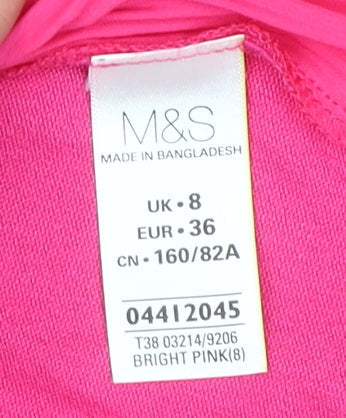 Marks and Spencer Women's Pink Basic T-Shirt Size 8