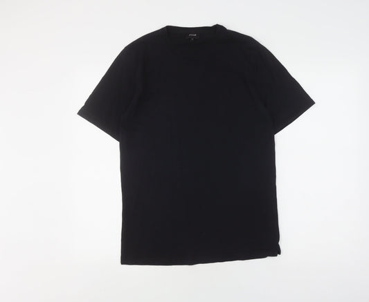 Jigsaw Men's Black Cotton T-Shirt, Size S, Crew Neck