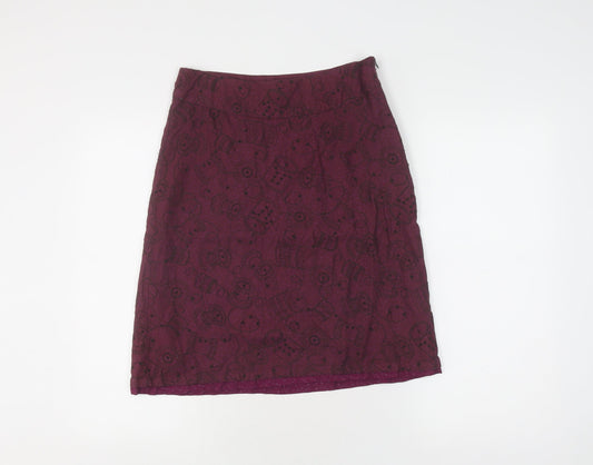 White Stuff Women's Purple Pencil Skirt UK Size 8