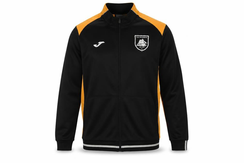 Front view of Joma Men's Black 2XL Track Jacket Full Zip Football