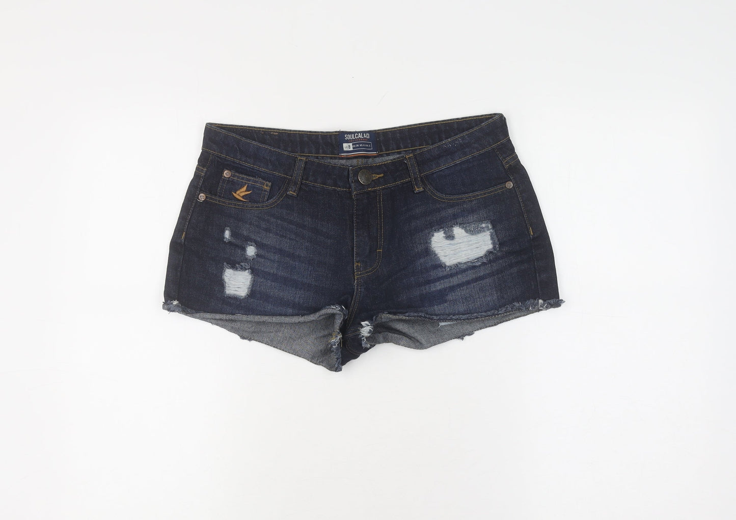 Soulcal & Co Women's Blue Cut-Off Denim Shorts Size 8