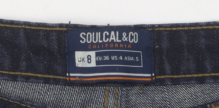 Soulcal & Co Women's Blue Cut-Off Denim Shorts Size 8