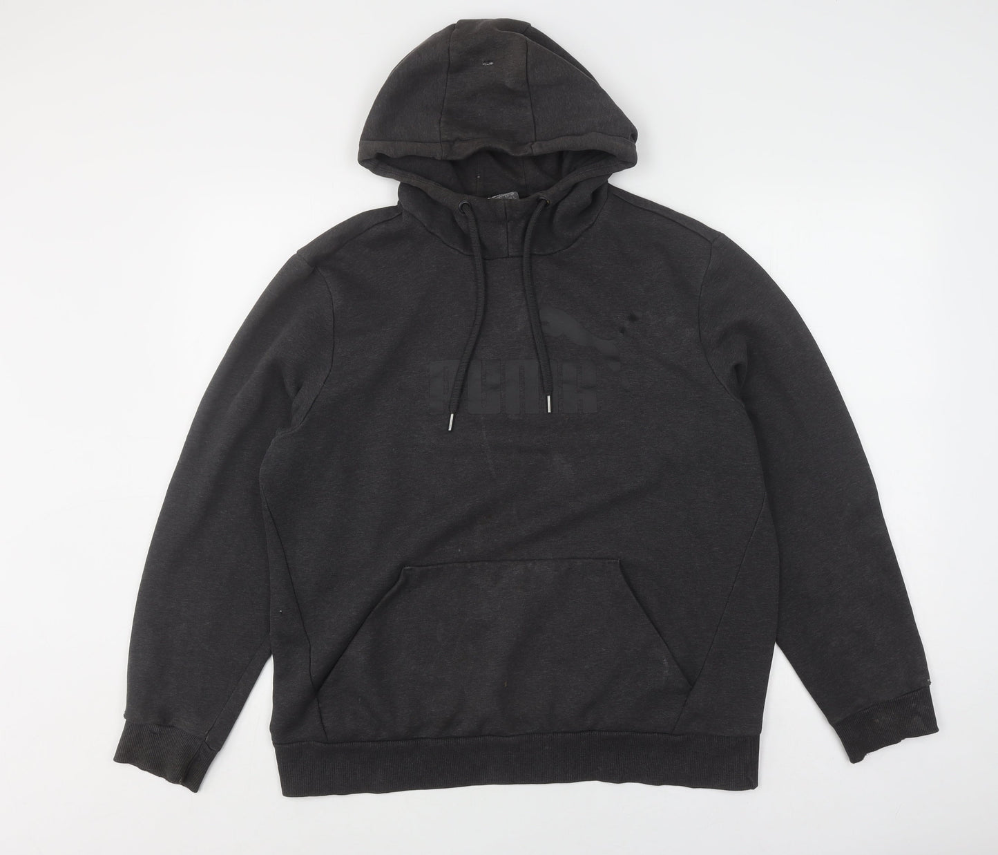 Puma Men's Black Pullover Hoodie - L - Logo Design