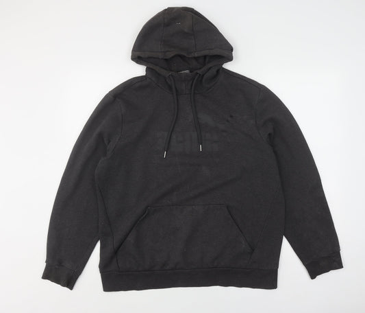 Puma Men's Black Pullover Hoodie - L - Logo Design