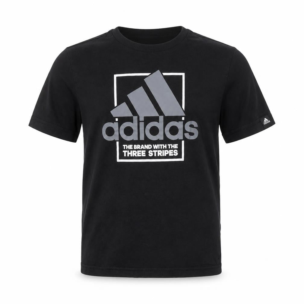 Adidas Boys Black Logo T-Shirt, 9-10 Years, Short Sleeve