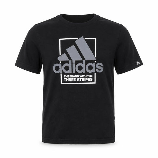 Adidas Boys Black Logo T-Shirt, 9-10 Years, Short Sleeve