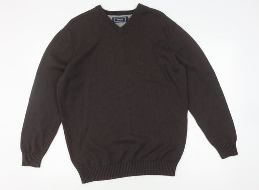 Maine New England Men’s M Brown V-Neck Pullover