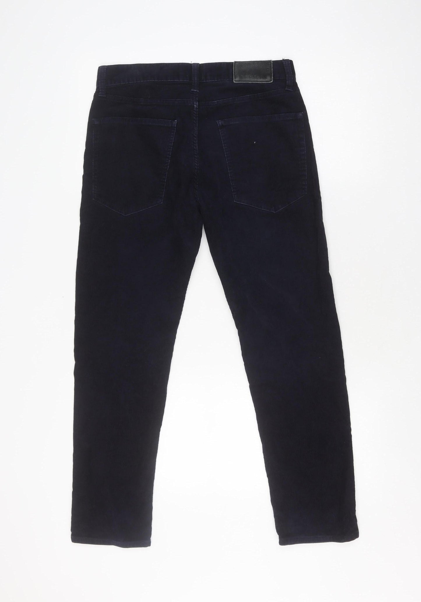 Marks and Spencer Unisex Corduroy Trousers - Blue, Size 30