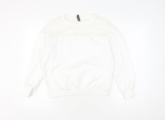 White Unisex Pullover Sweatshirt, Size M, Lightweight
