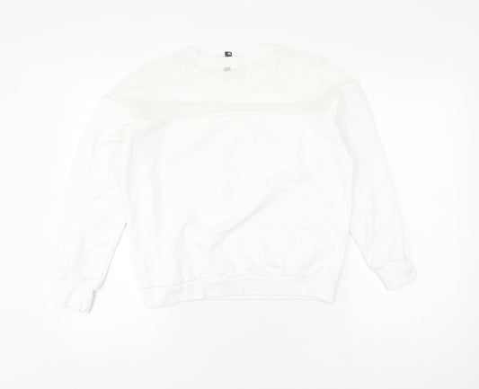 White Unisex Pullover Sweatshirt, Size M, Lightweight
