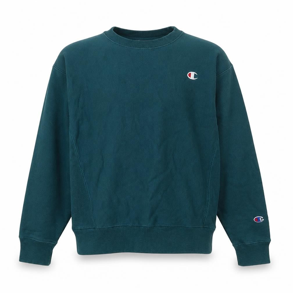 Mens UK M Regular Champion Green Pullover Sweatshirt