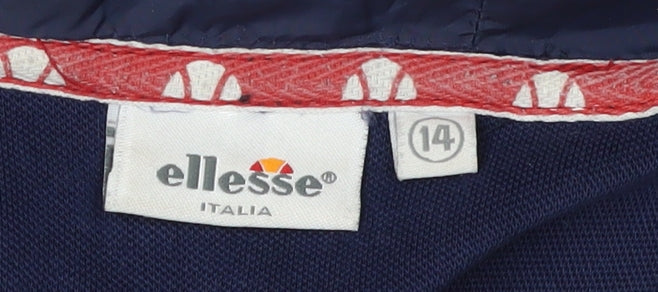 Ellesse Unisex Blue Hooded Jacket Size 14 Sports Casual