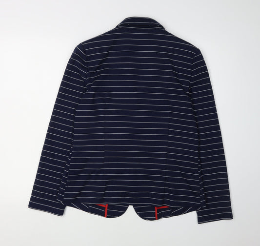Isle Women's Blue Striped Suit Jacket Size 12