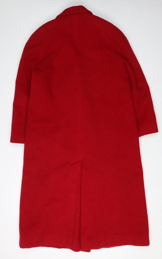 Women's Essentials Red Wool Overcoat - Size 12, Vintage Style