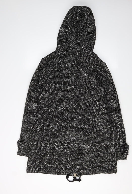 Next Women's Black Parka Jacket Size 8 with Hood