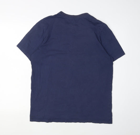 Nike Men's Blue Cotton Crew Neck T-Shirt L