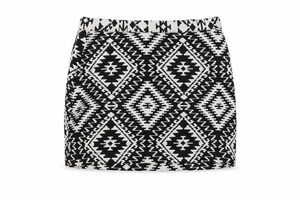 Topshop Women's Black Geometric Short Skirt Size 6