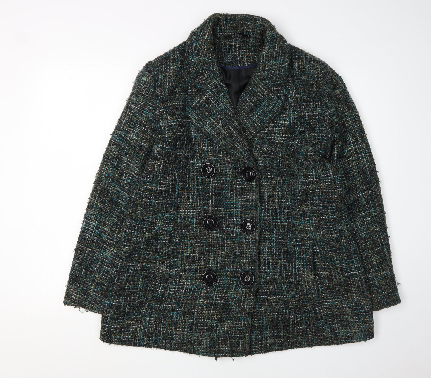 BM Collection Women's Multicolour Pea Coat Size 14 - Classic Elegance