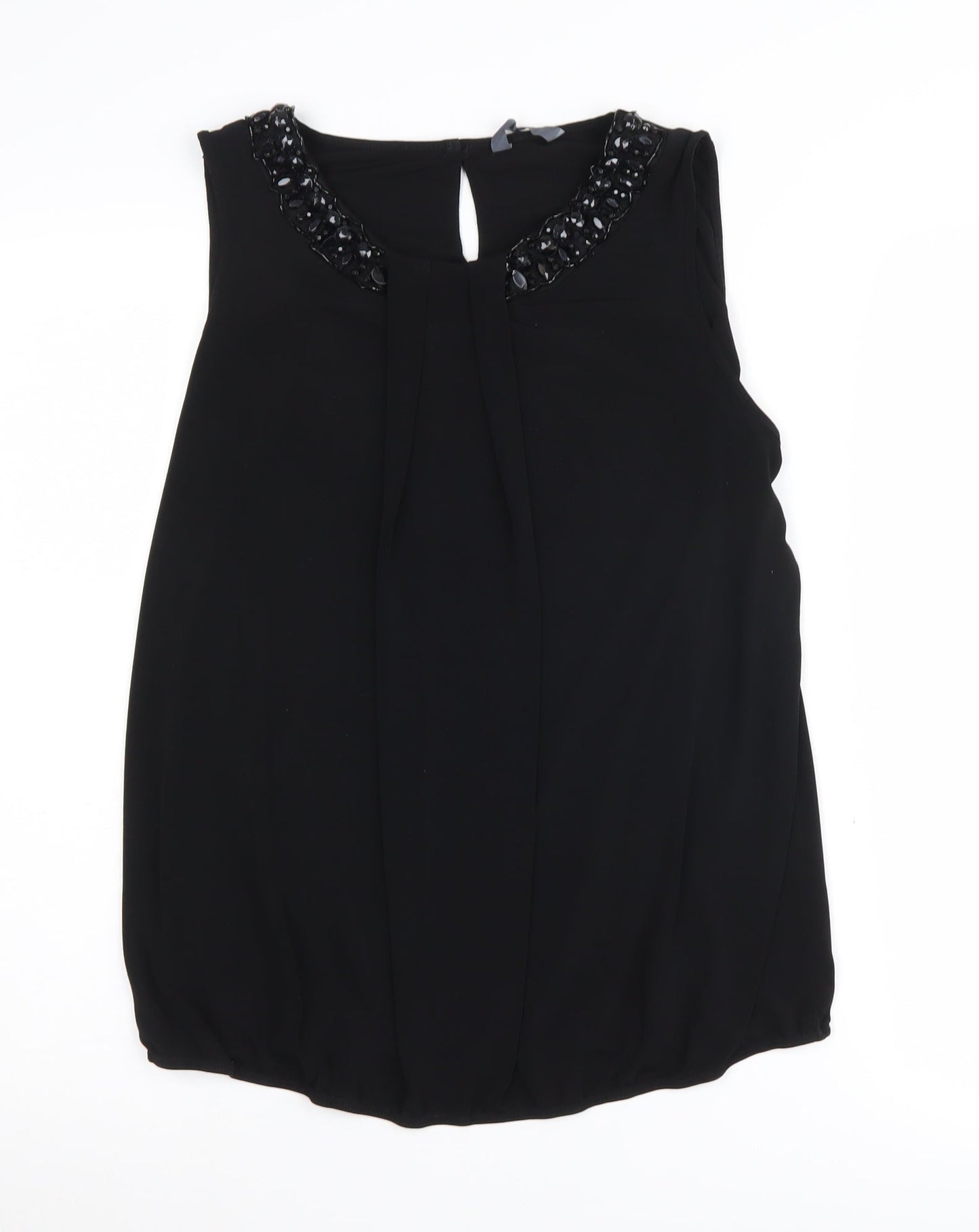 BHS Women's Black Beaded Blouse Size 12