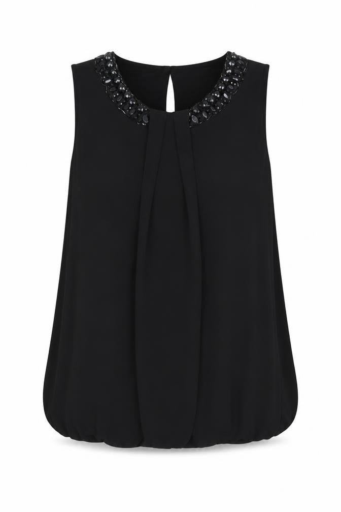 BHS Women's Black Beaded Blouse Size 12