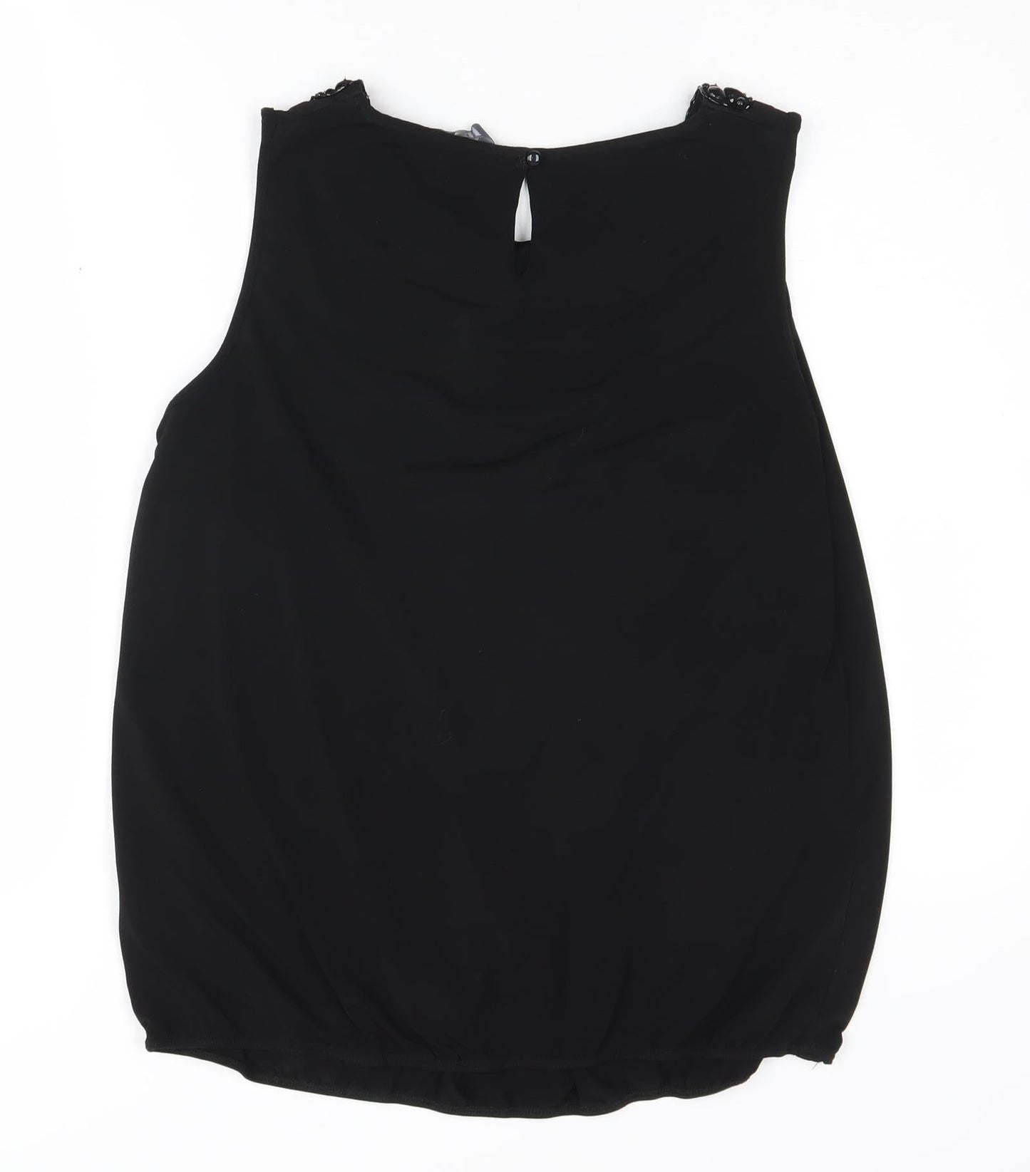 BHS Women's Black Beaded Blouse Size 12