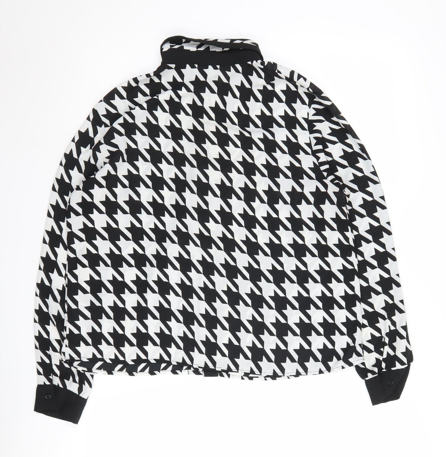 Marks and Spencer Women's Black Houndstooth Shirt, Size 12