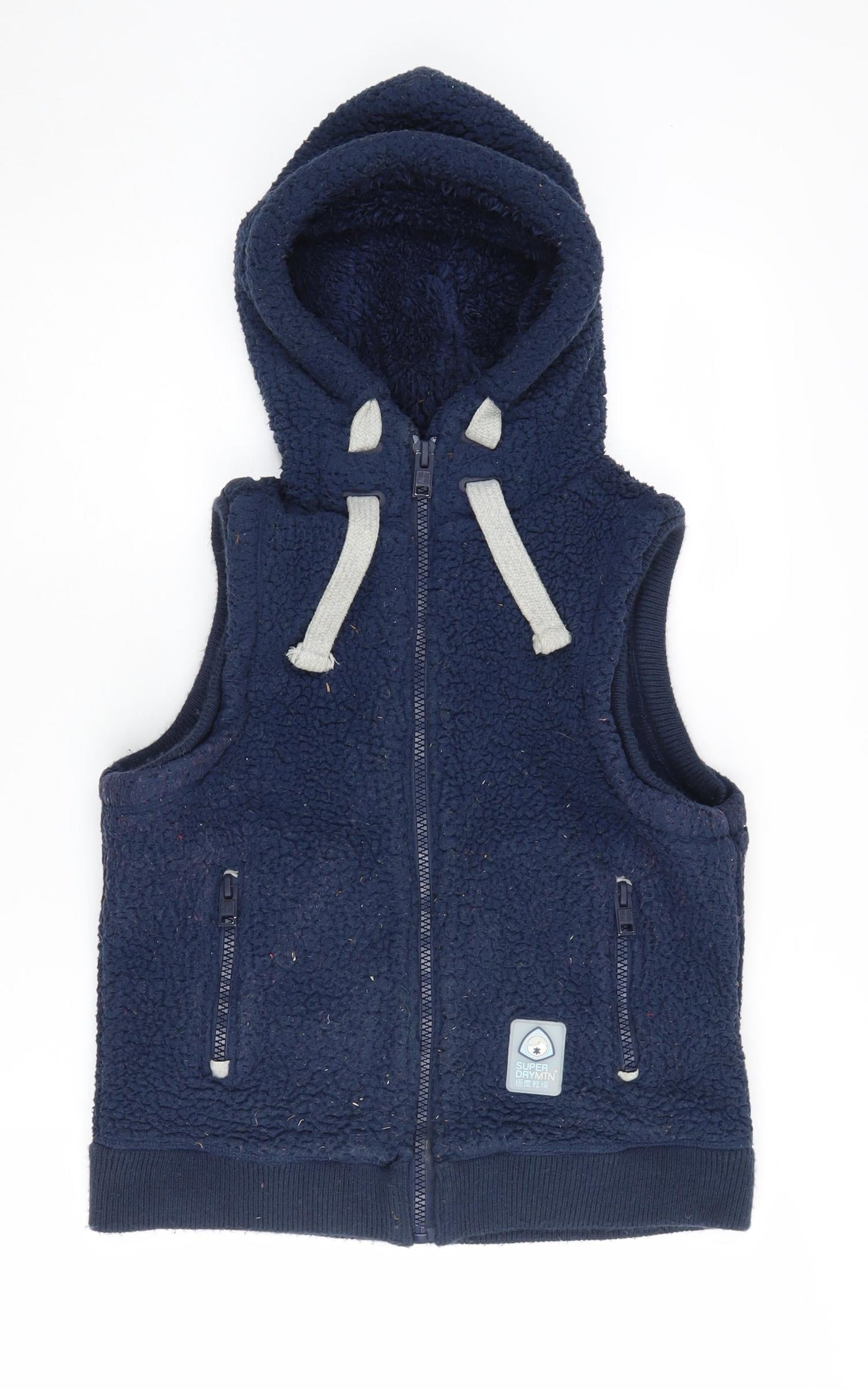 Superdry Unisex Blue Fleece Hooded Waistcoat L