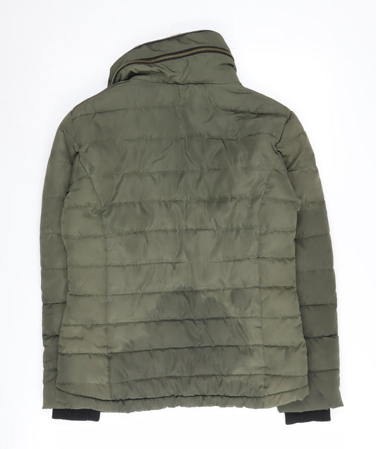 Dorothy Perkins Women's Green Puffer Jacket Size 10