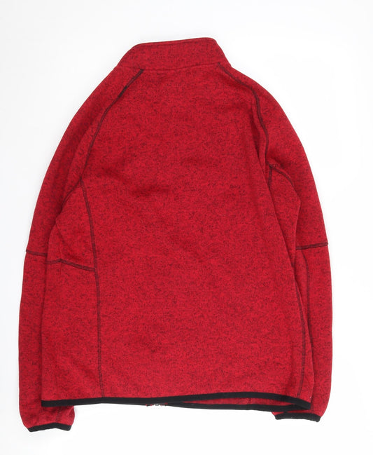 Damart Women's Red Fleece Jacket Size L Casual Classic