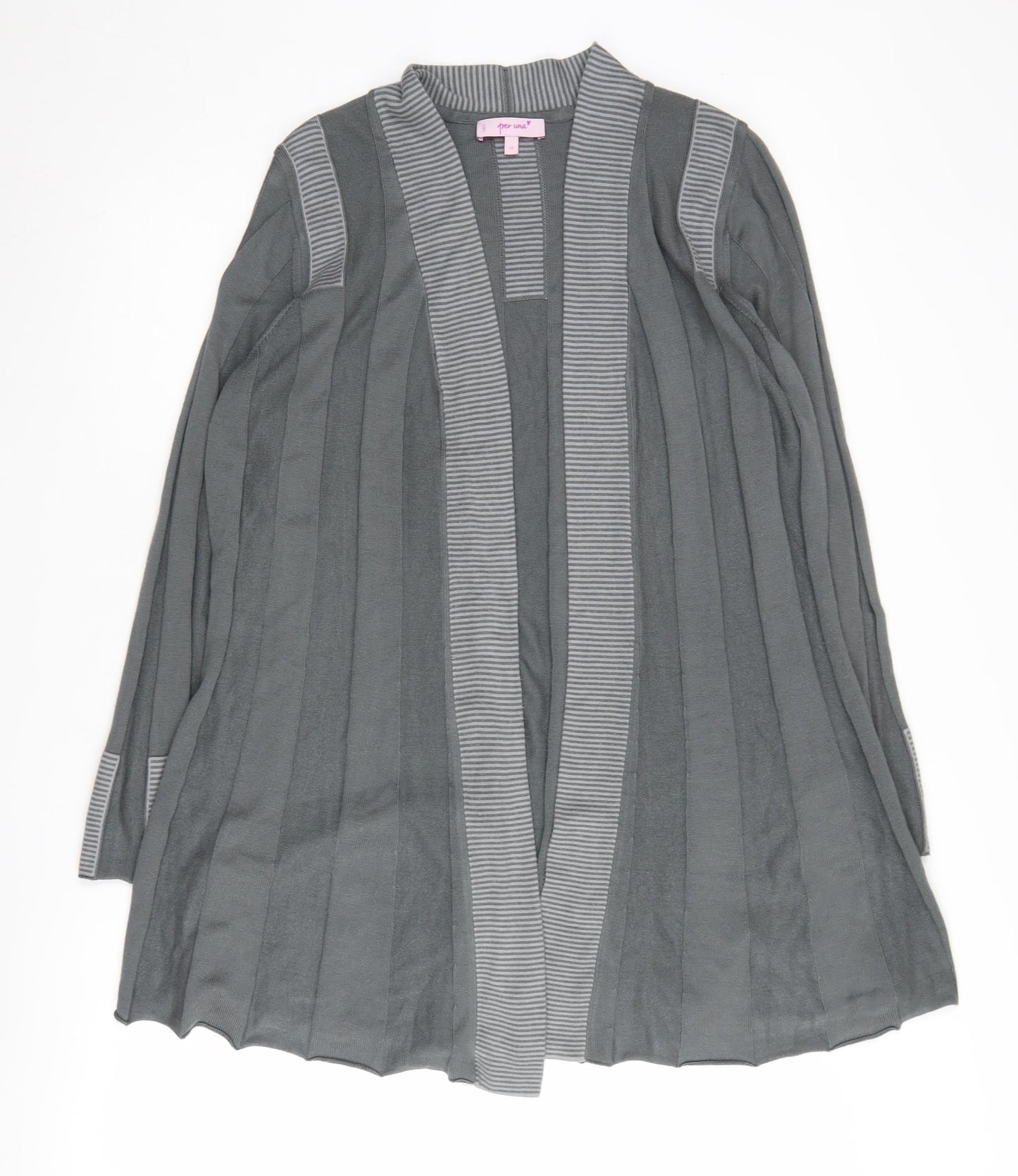 Marks and Spencer Women's Grey Striped Cardigan Size 18