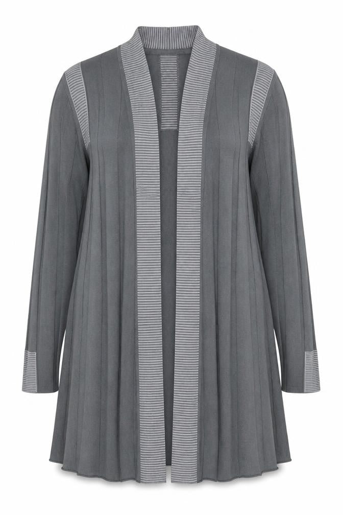 Marks and Spencer Women's Grey Striped Cardigan Size 18