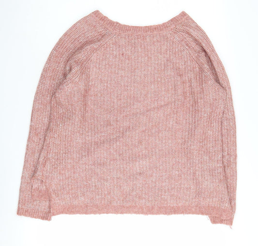 Fat Face Women's Pink Pullover, Size 12, Chunky Knit Jumper