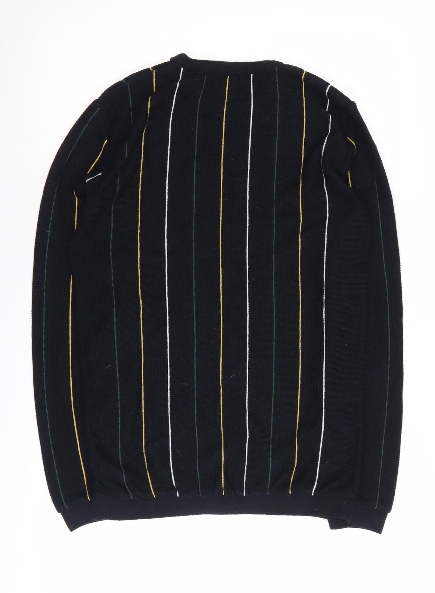 River Island Men's Black Striped Pullover Jumper M