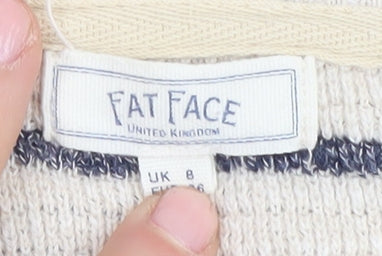 Fat Face Women's Striped Cotton Pullover Jumper Size 8