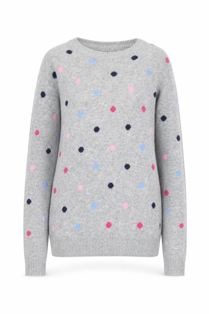 John Lewis Weekend Grey Polka Dot Women's Pullover Jumper
