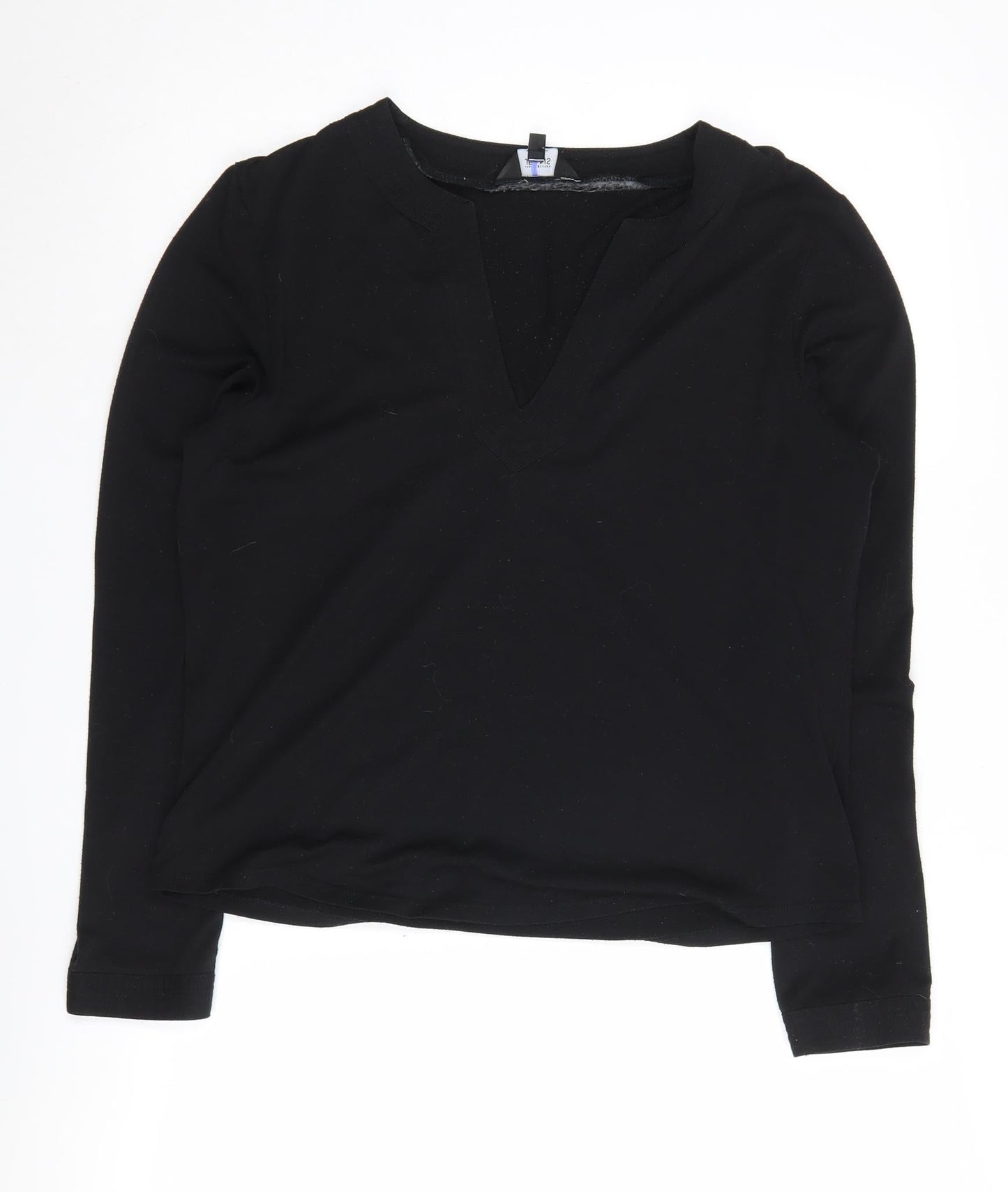 Jasper Conran Black V-Neck Long Sleeve Top L