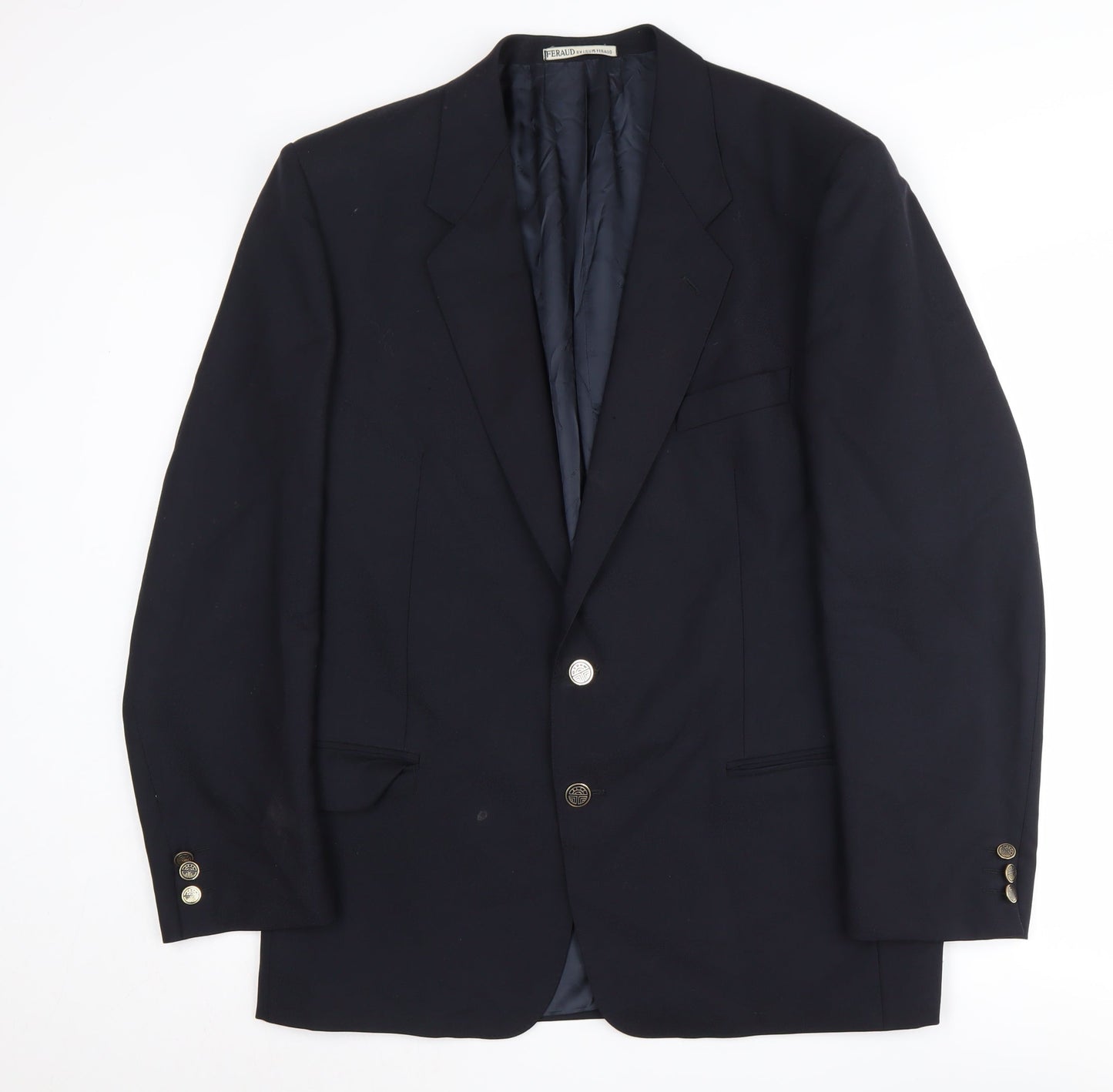 Feraud Men's Blue Wool Blazer 52 Regular
